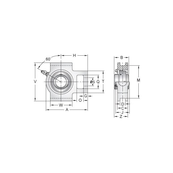 SINGLE ROW BALL BEARING, 1-1/2'' STAINLESS SET SCREW STAINLESS WIDE SLOT TAKE-UP